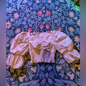 Topshop Light Purple Puff Sleeve Blouse